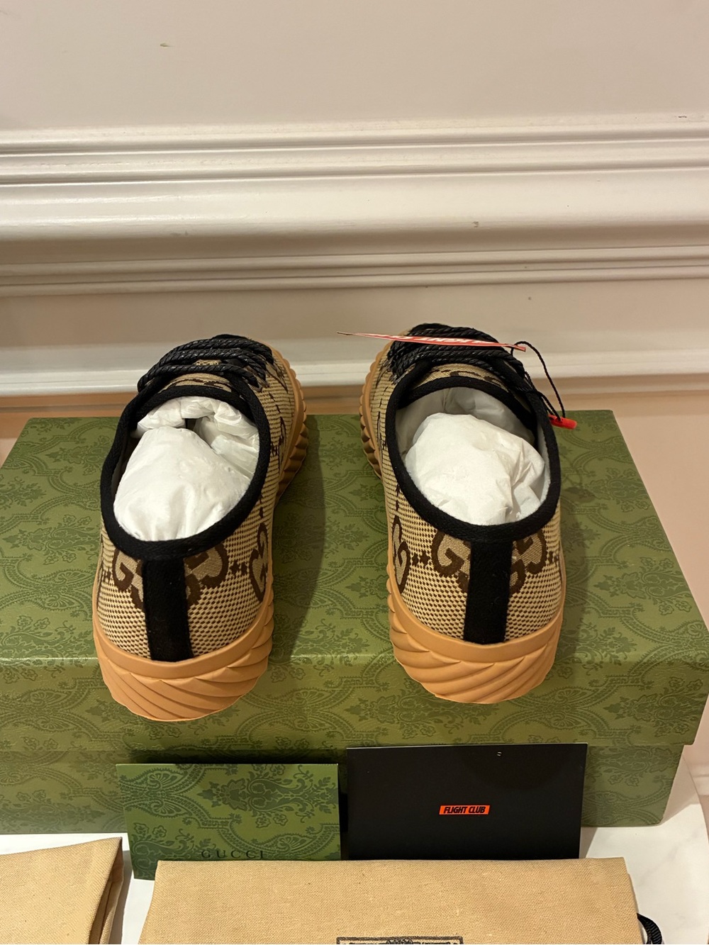 Authentic Gucci maxi Gg low caramel sneakers - Picture 5 of 7
